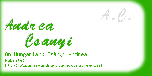 andrea csanyi business card